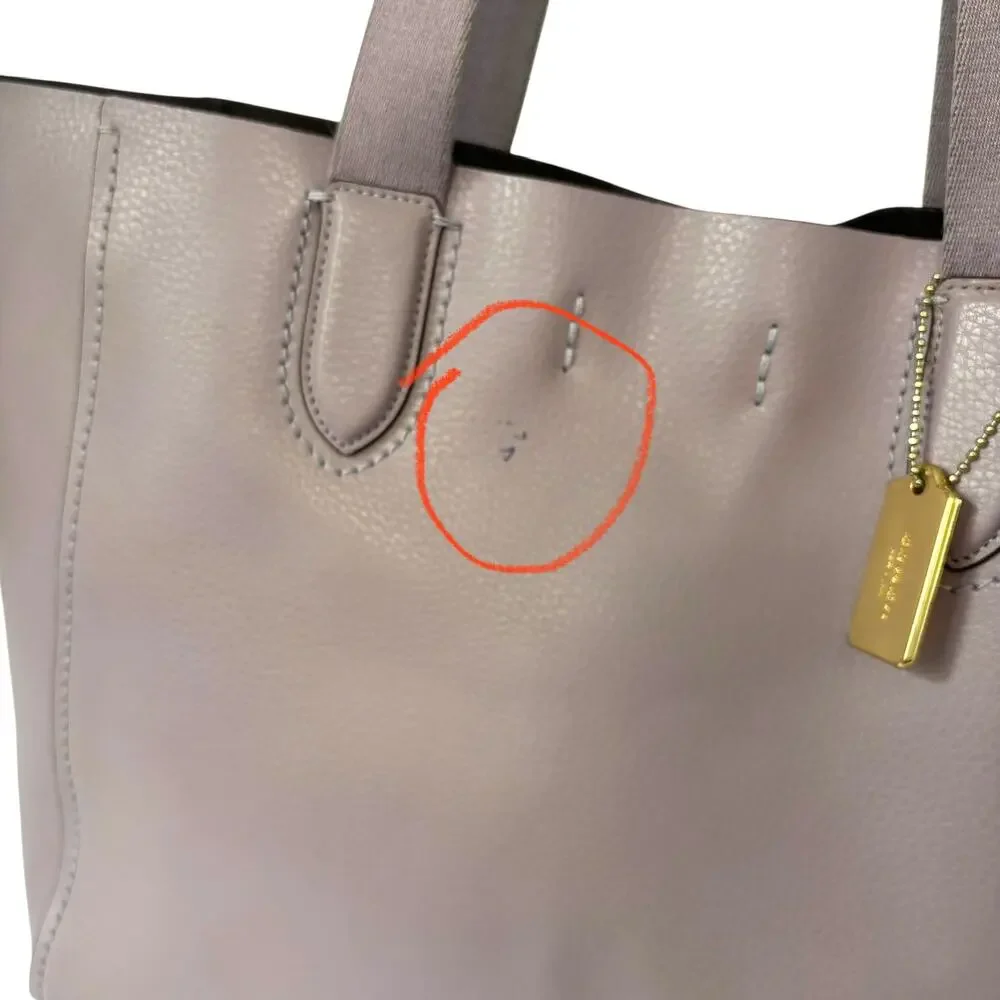 Coach Derby Tote Bag Pebbled Leather Handbag Soft Lilac Pink Purple Purse 58660 - Picture 12 of 15